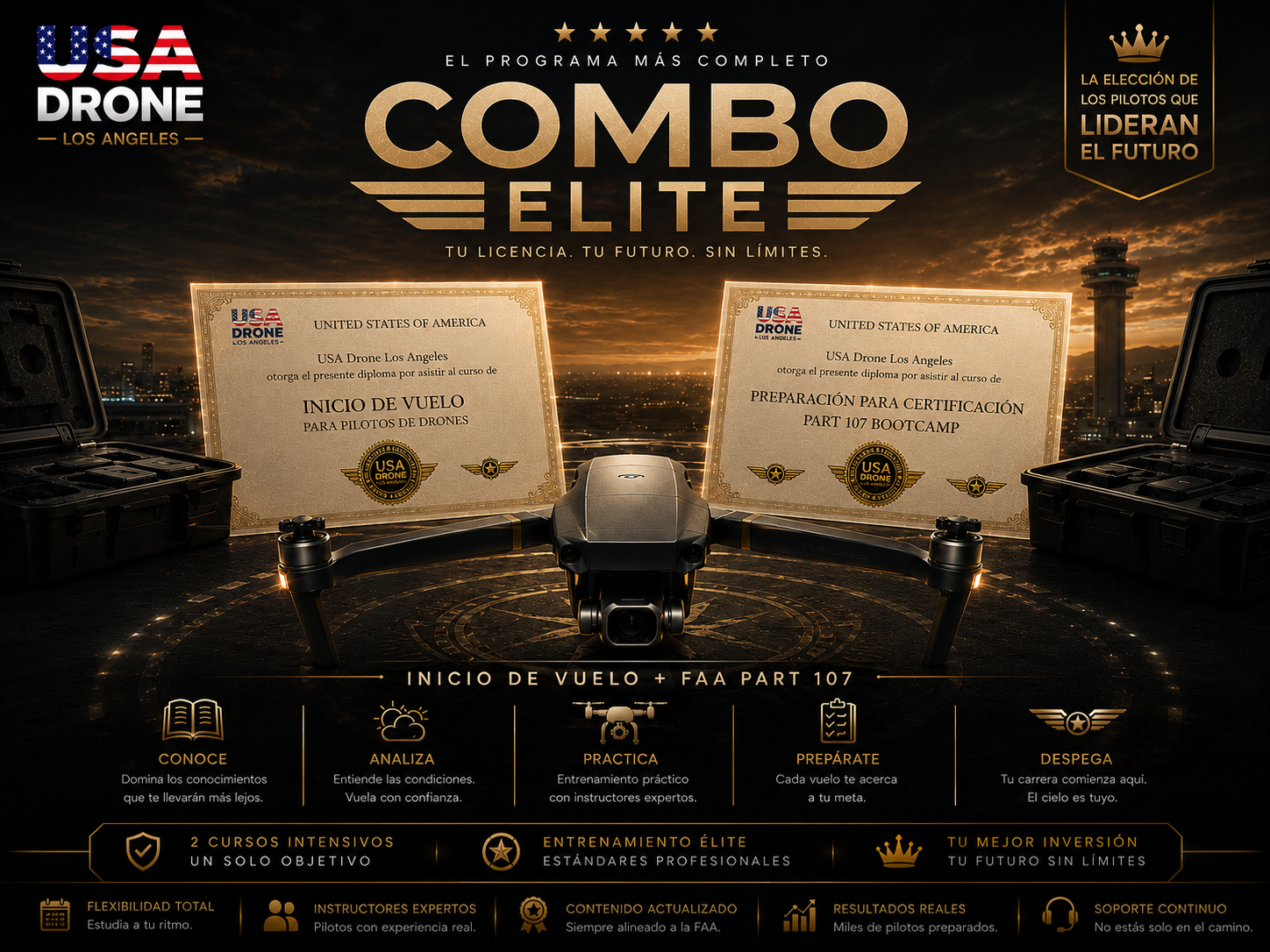 Combo Elite — Inicio de Vuelo + FAA Part 107